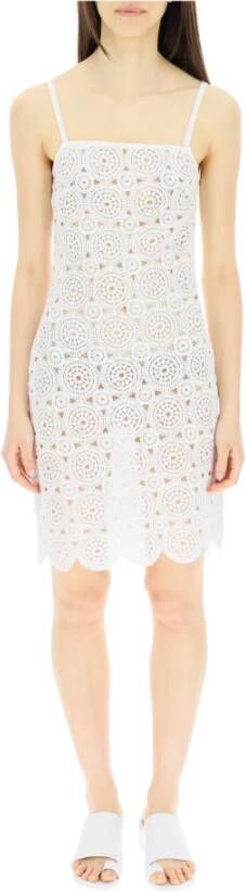 Rotate Birger Christensen Silk Crochet Beach jurk , Wit, Dames
