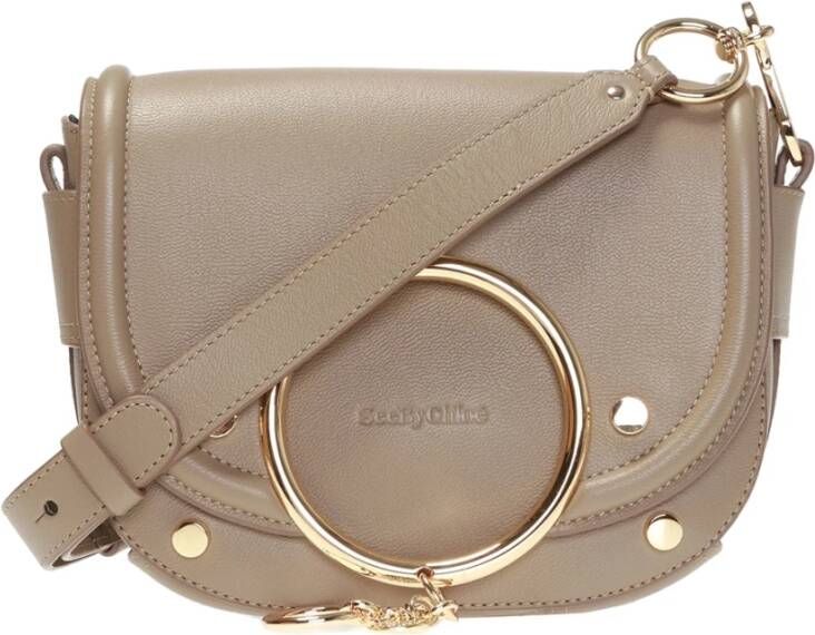 See by Chloé Mara Bag in Motty Grey Leather , Grijs, Dames