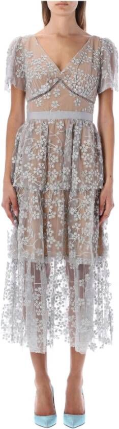 Self Portrait Maxi kleedjes Grijs Dames