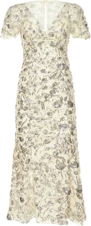 Self Portrait Midi jurken , Beige, Dames