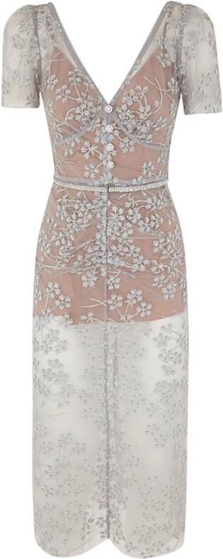 Self Portrait Midi jurken , Grijs, Dames