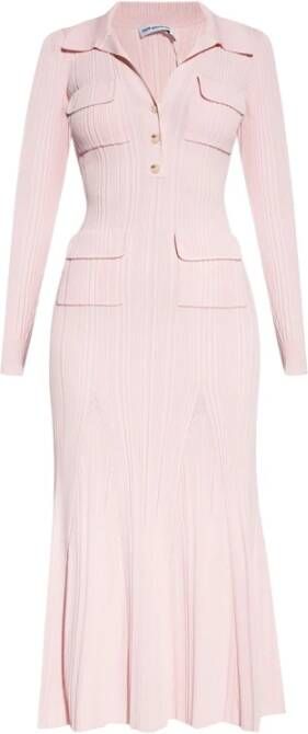 Self Portrait Ribbed Dress , Roze, Dames