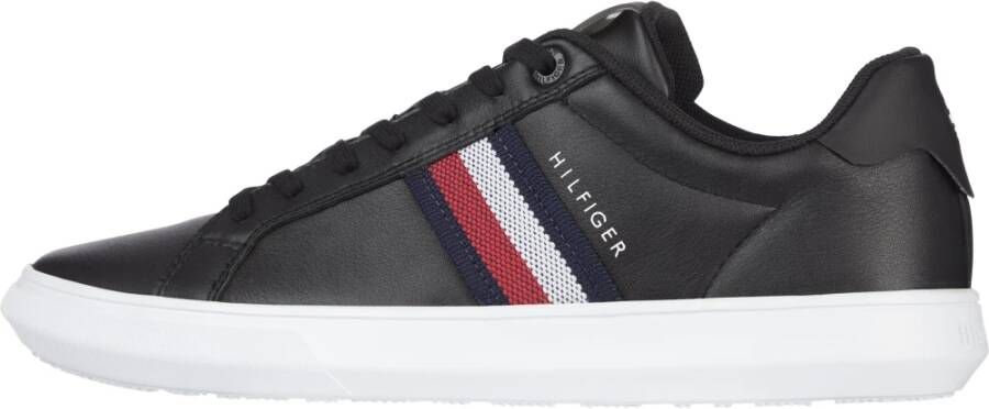 Tommy Hilfiger Essentiële lederen cupsole , Zwart, Heren