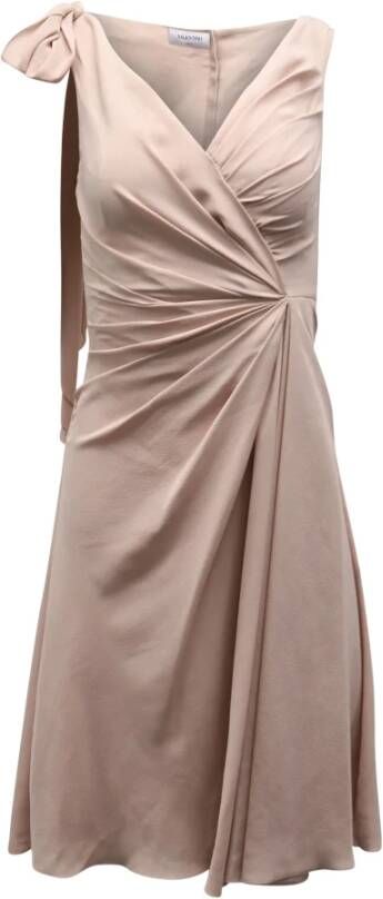 Valentino verzamelde cocktailjurk in pastelroze zijde , Roze, Dames