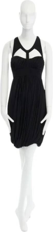 Preated Viscose jurken Versace Pre owned, Zwart, Dames