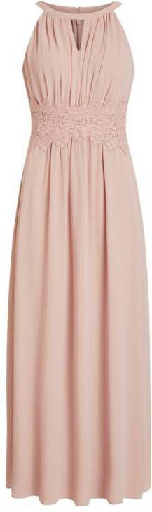 Vila Bruidsmeisjes Maxi halternek jurk in roze online kopen