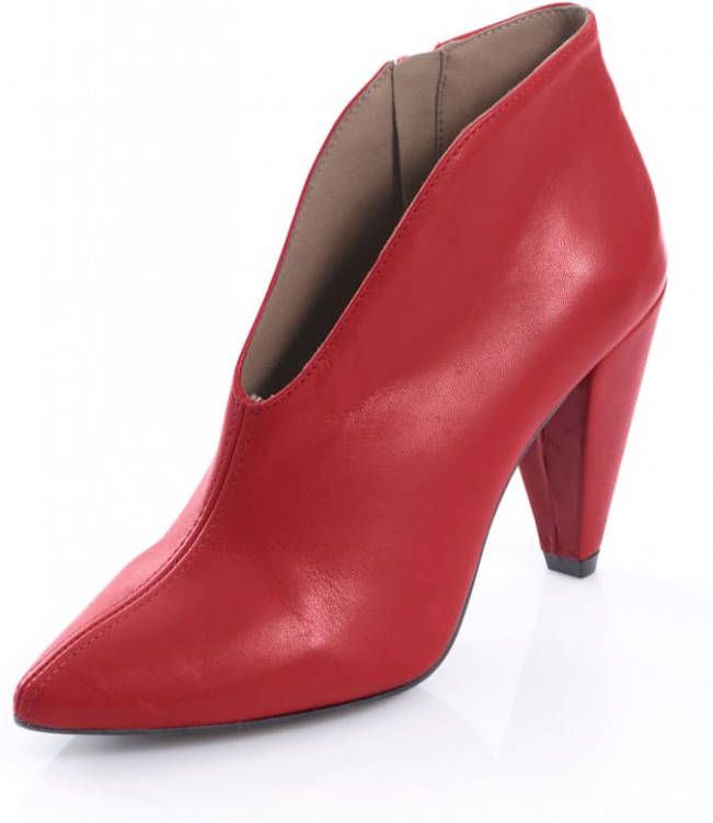 alba moda Enkellaarsje van kalfsleer Rood