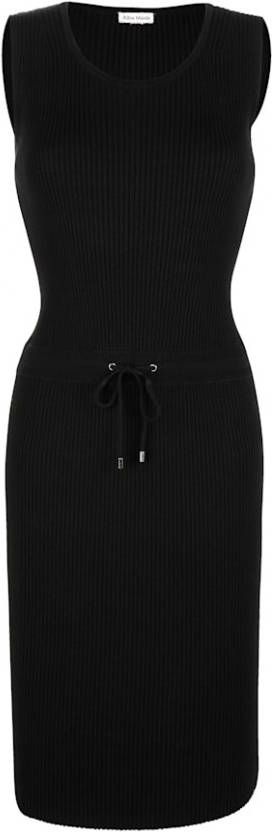 alba moda Gebreide jurk met tunnelzoom en bindbandje Zwart