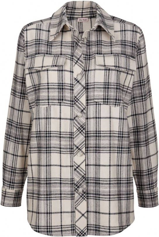 alba moda Jas met mooi ruitdessin Lichtgrijs/Offwhite