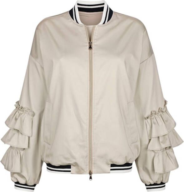 alba moda Jasje met ruches aan de mouwen Steengrijs