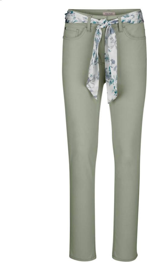alba moda Jeans met gedessineerde ceintuur Kaki