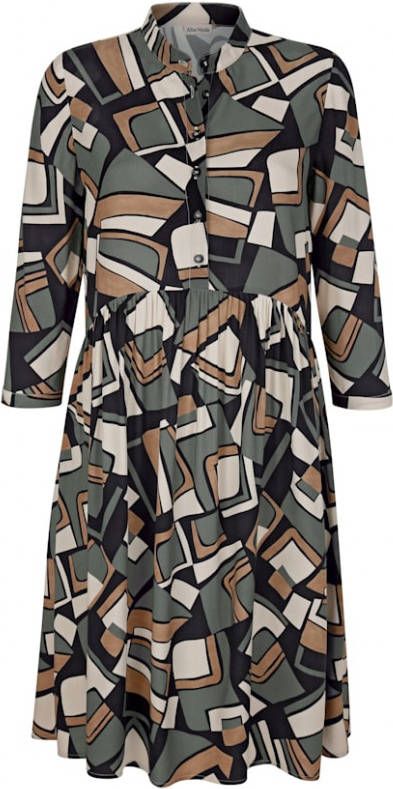 alba moda Jurk Grijs/Cognac/Zwart