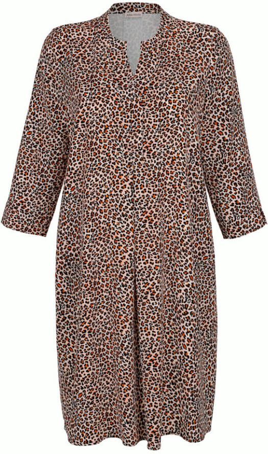 alba moda Jurk met animaldessin Zwart/Offwhite