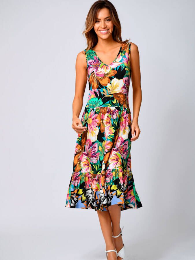 alba moda Jurk met bloemendessin Multicolor