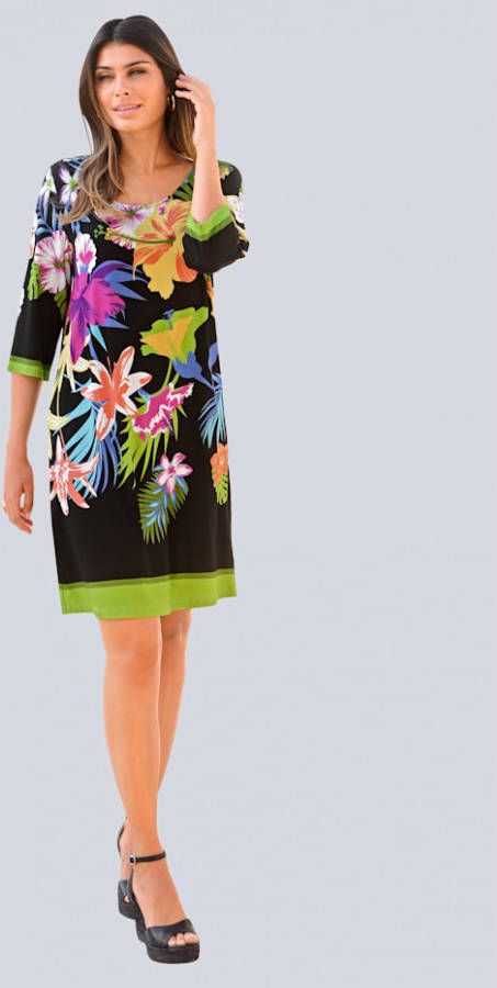 alba moda Jurk met bloemenmix Zwart