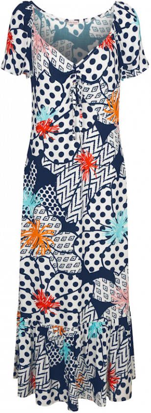 alba moda Jurk met carmenhals Blauw