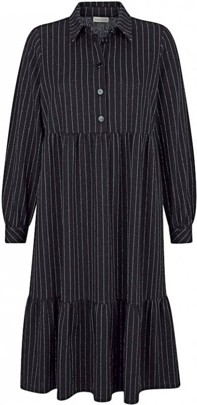 alba moda Jurk met krijtstrepen Antraciet/Zilverkleur