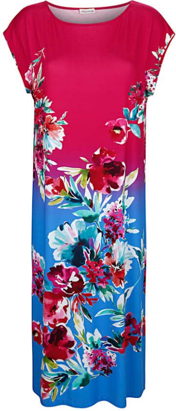 alba moda Jurk met mooi kleurverloop en bloemendessin Multicolor