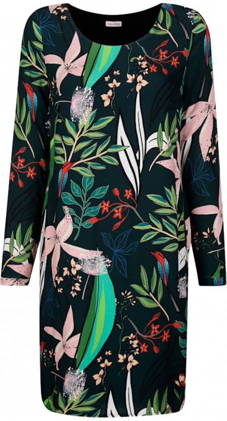 alba moda Jurk met opvallend bloemendessin Groen/Koraal