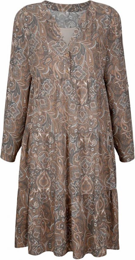 alba moda Jurk met paisleyprint Lichtbruin/Lichtgrijs/Offwhite
