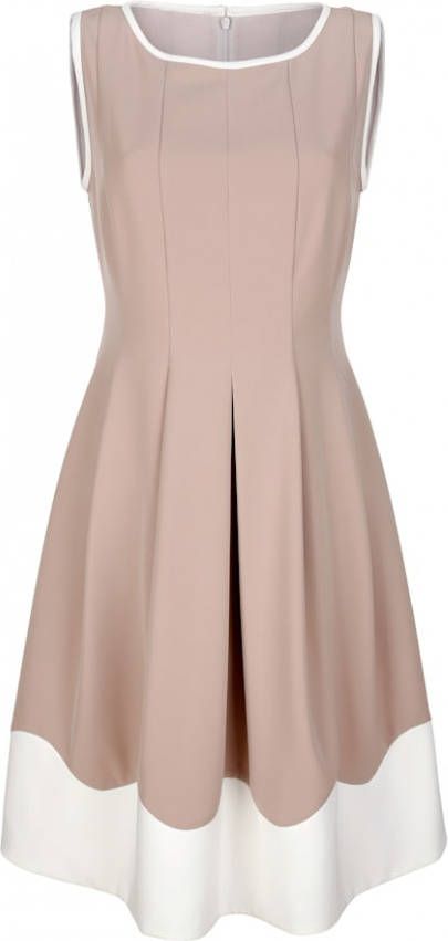 alba moda Jurk met ronde hals Beige