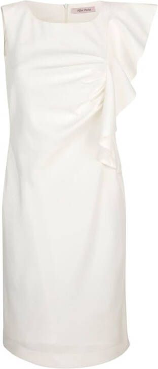 alba moda Jurk met volant aan één kant Offwhite