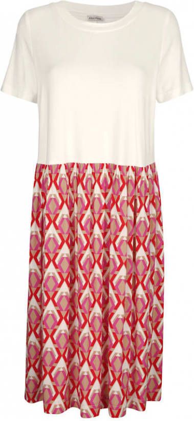 alba moda Jurk van jersey Rood/Pink/Beige/Offwhite