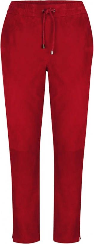 alba moda Leren broek van hoogwaardig geitensuède Rood