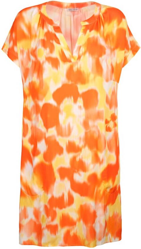 alba moda Midi jurk met batikdessin allover Geel