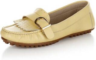 alba moda Mocassin met franjes Pastelgeel