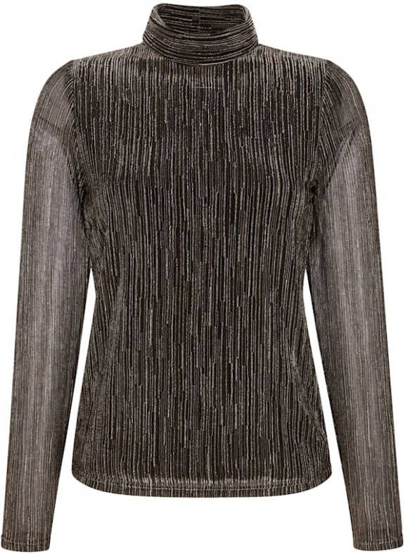 alba moda Shirt met effectgaren Zwart/Goudkleur