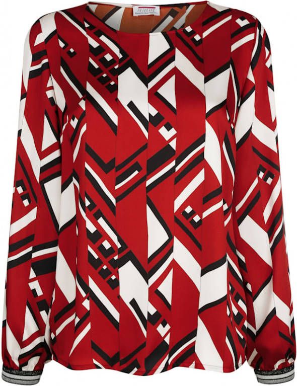 alba moda Shirt met modieuze print rondom Rood/Zwart/Wit