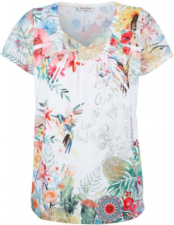 alba moda Shirt met trendy print Wit/Groen/Rood/Geel/Blauw