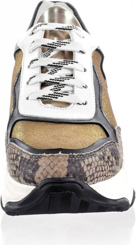 alba moda Sneaker met chunky zool Goudkleur/Bruin/Zwart