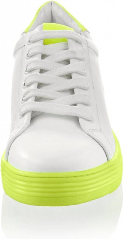 alba moda Sneaker met neonkleurige zool Wit/Neongeel