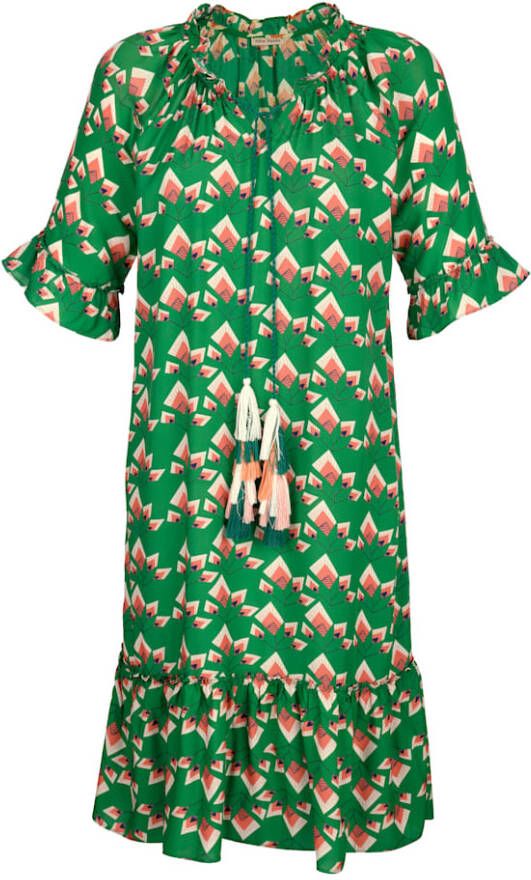 alba moda Strandjurk met kwastje Groen