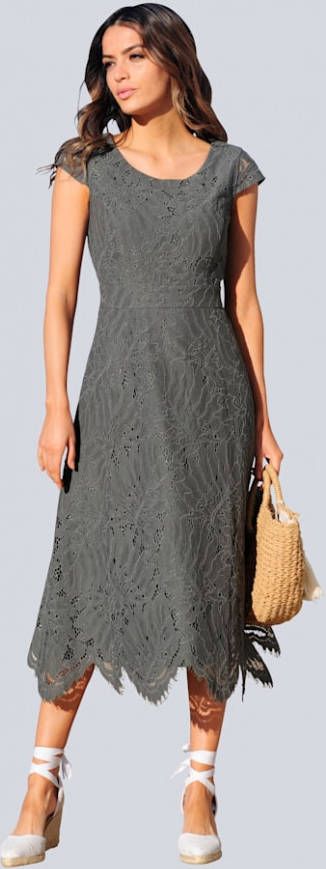 alba moda Strandjurk van kant Olijf