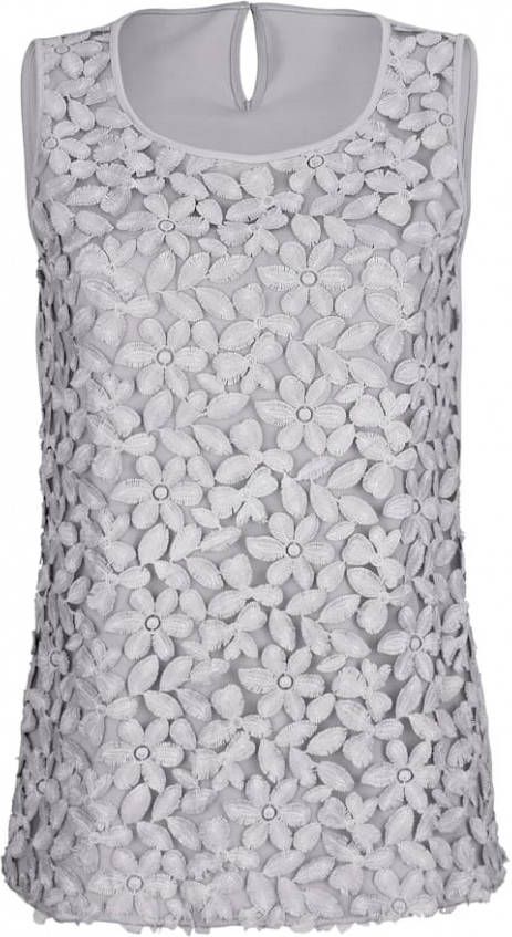 alba moda Topje met bloemenborduursel Grijs