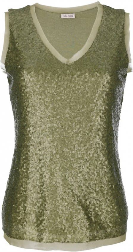 alba moda Topje met pailletten Kaki