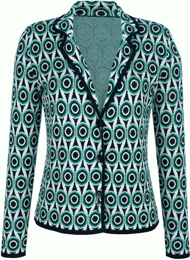 alba moda Vest met grafisch dessin Groen/Marine/Wit