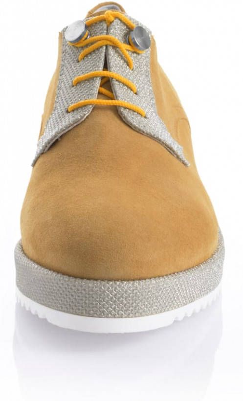 alba moda Veterschoen met plateauzool Geel