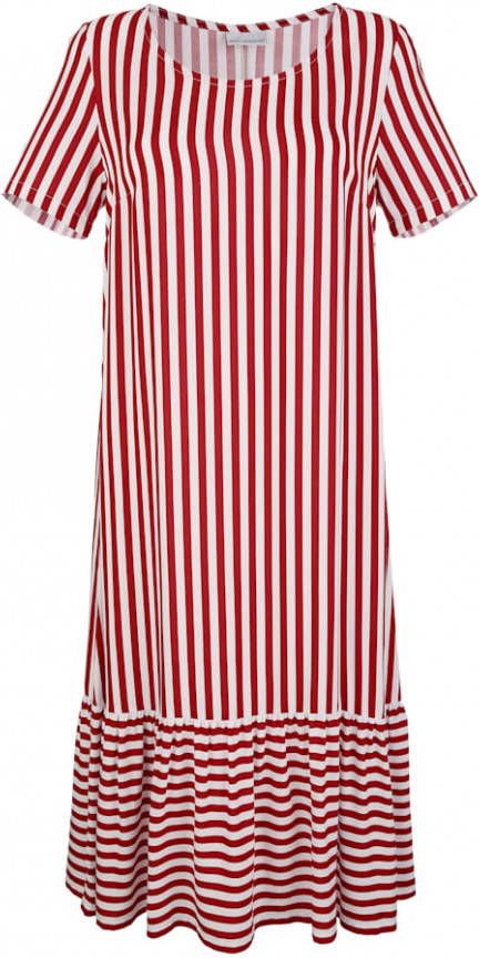AMY VERMONT Jurk met aangezette volant Rood/Wit