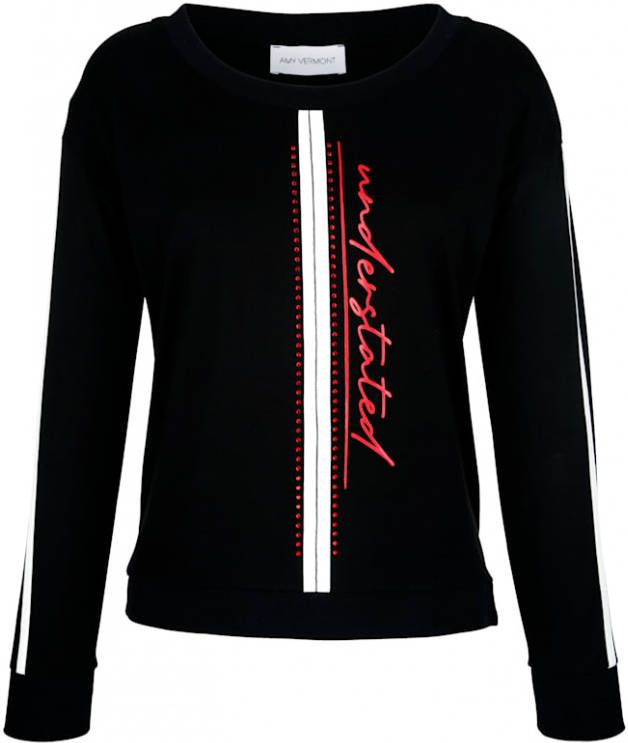 AMY VERMONT Sweatshirt met opschrift voor Zwart/Rood/Wit