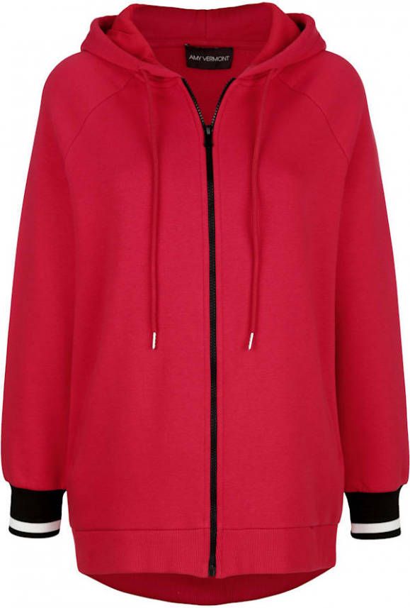 AMY VERMONT Sweatvest met opvallende boorden Rood