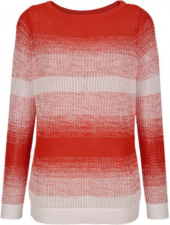 AMY VERMONT Trui met vervaagde strepen Rood/Wit