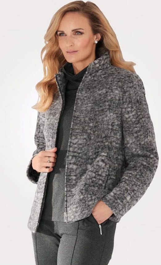 MONA Blazer met wol Grijs