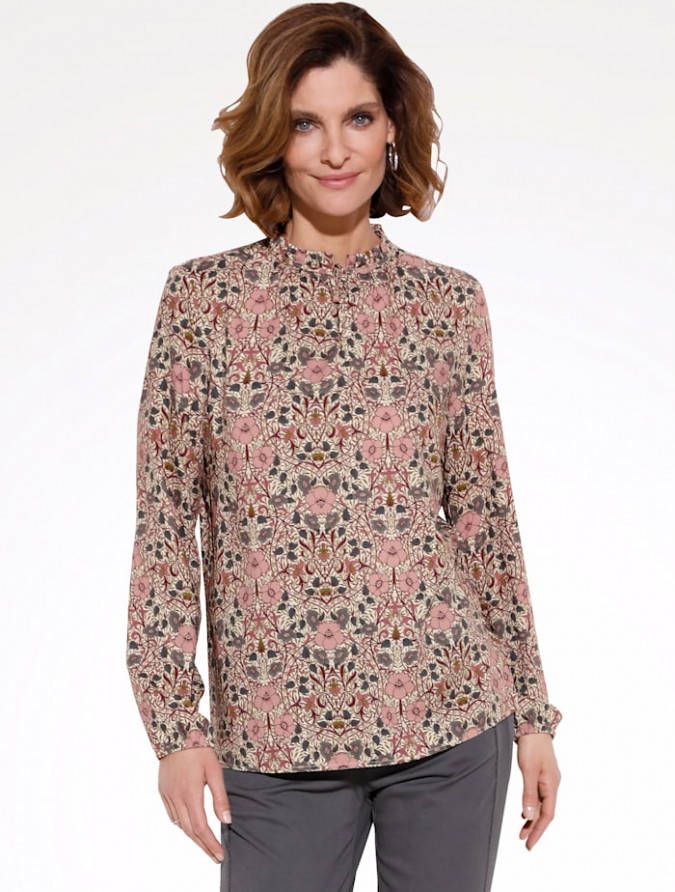 MONA Blouse met ruches Roze