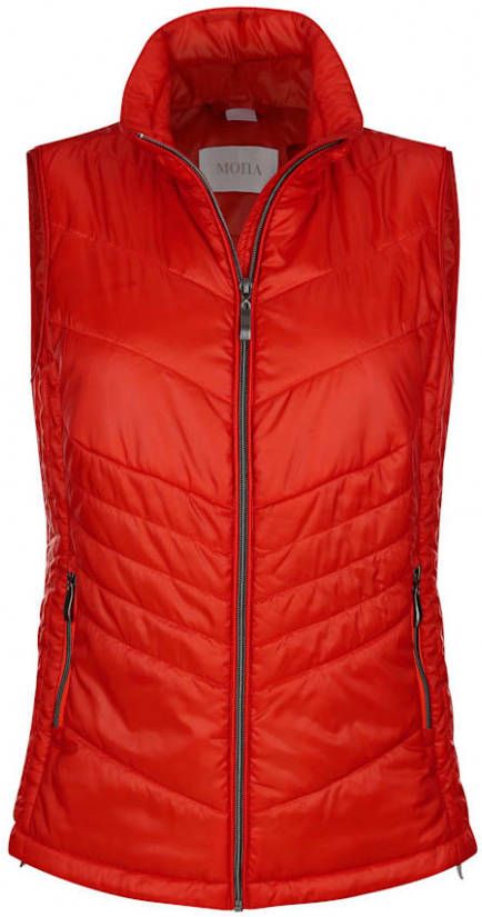MONA Bodywarmer met flatterende stiksels Oranje