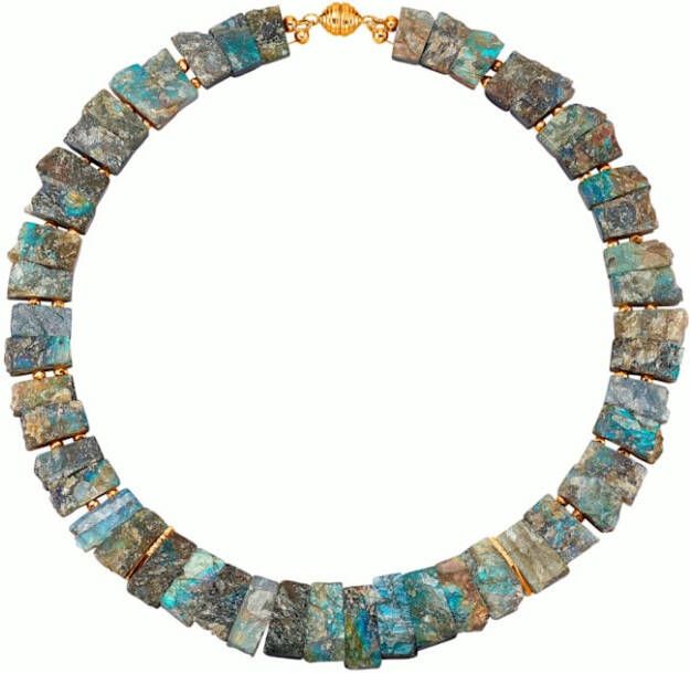 MONA Collier van labradoriet en pyriet Goudkleur