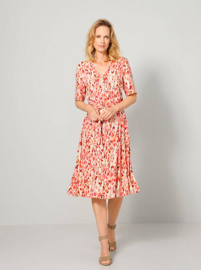 MONA Jurk in wikkellook Roze/Rood